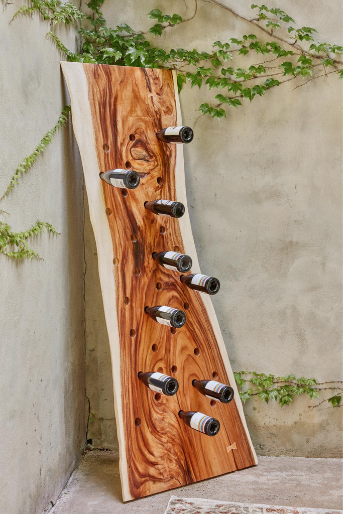 Leaning Chamcha Wine Rack - Natural Chamcha