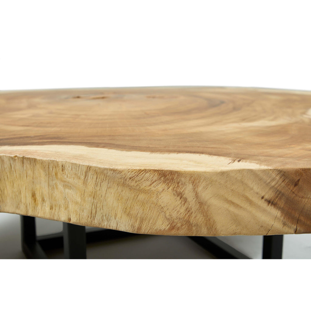 Akara Coffee Table - Black Frame - Natural Chamcha