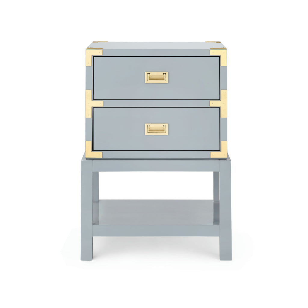 Tansu 2-Drawer Side Table - Gloss Stone Gray