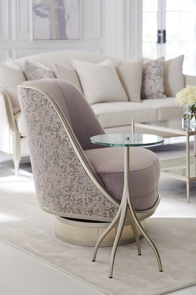 Go For A Spin - Silver Shadow Accent Chair