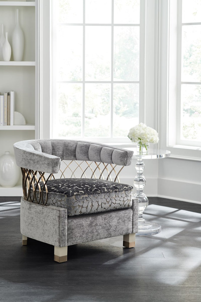 Loop-De-Loo - Matte Pearl, Champagne Gold Accent Chair