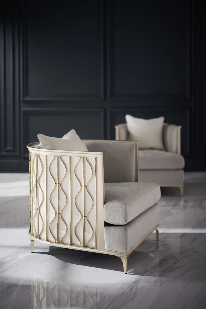 Back In Style - Taupe Paint, Whisper Of Gold Accent Chair