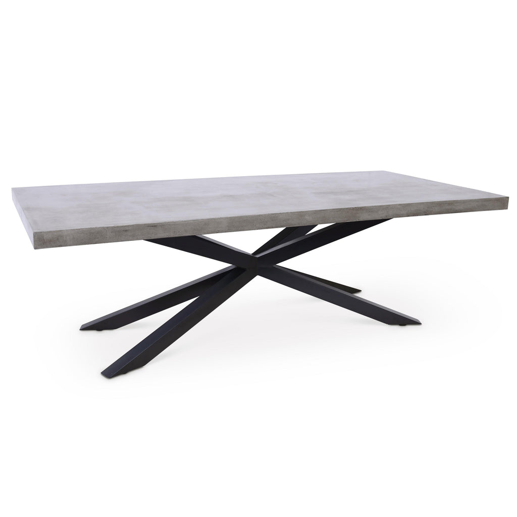 Hunter Dining Table - Black Frame - Dark Grey Top