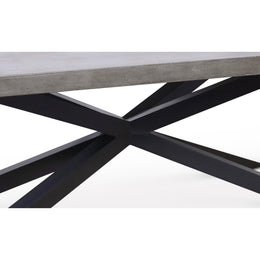 Hunter Dining Table - Black Frame - Dark Grey Top