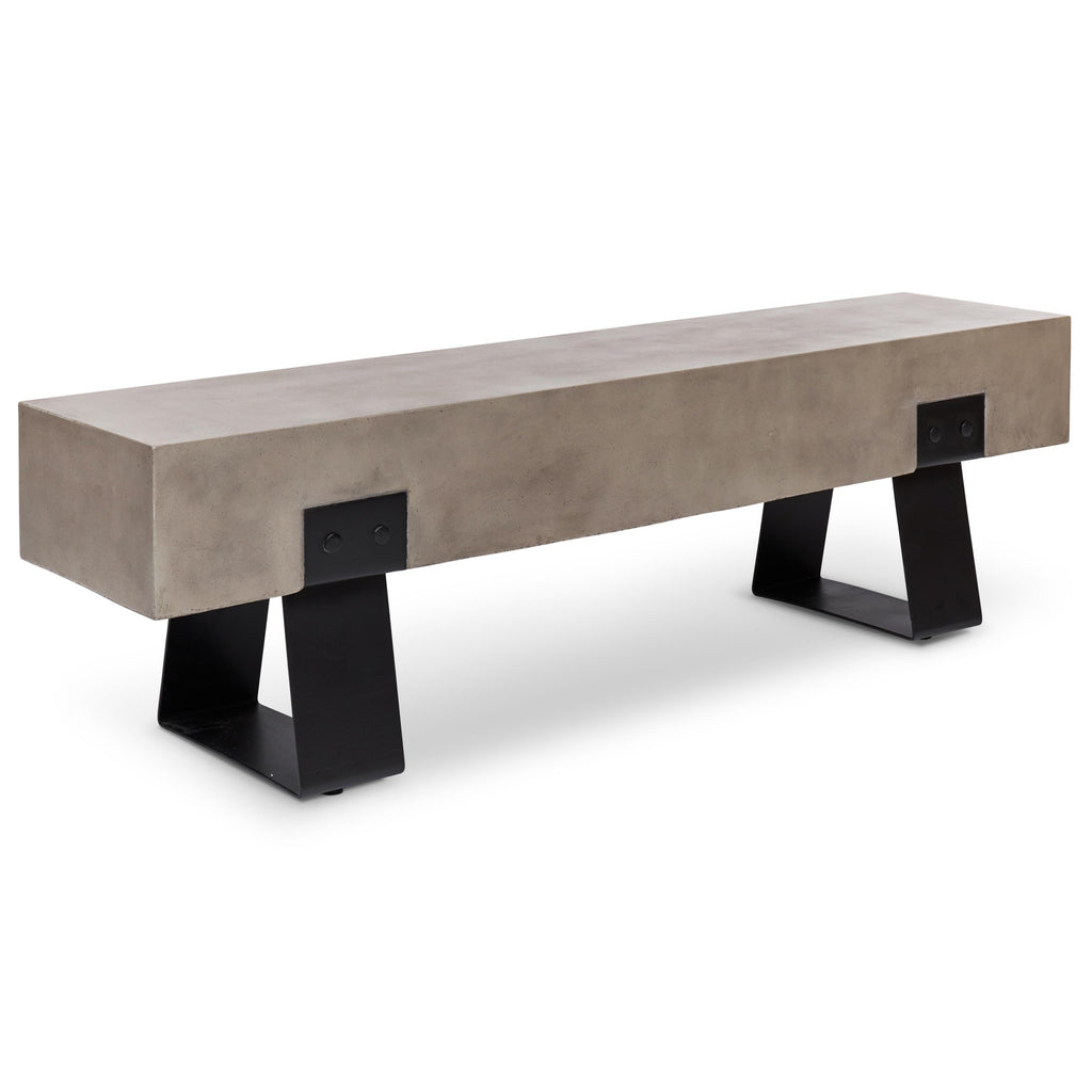 Industrial Bench - Black Legs - Dark Grey Seat