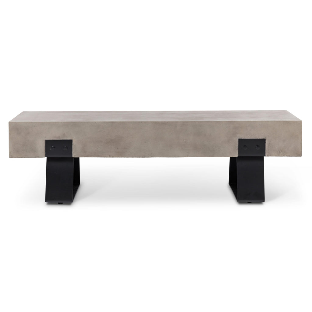 Industrial Bench - Black Legs - Dark Grey Seat