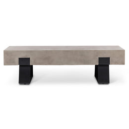 Industrial Bench - Black Legs - Dark Grey Seat