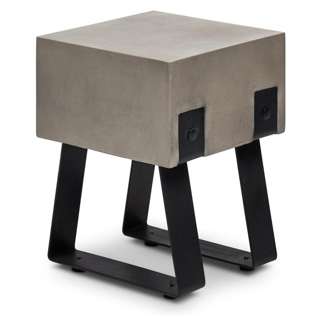 Industrial Stool - Black Legs - Dark Grey Seat