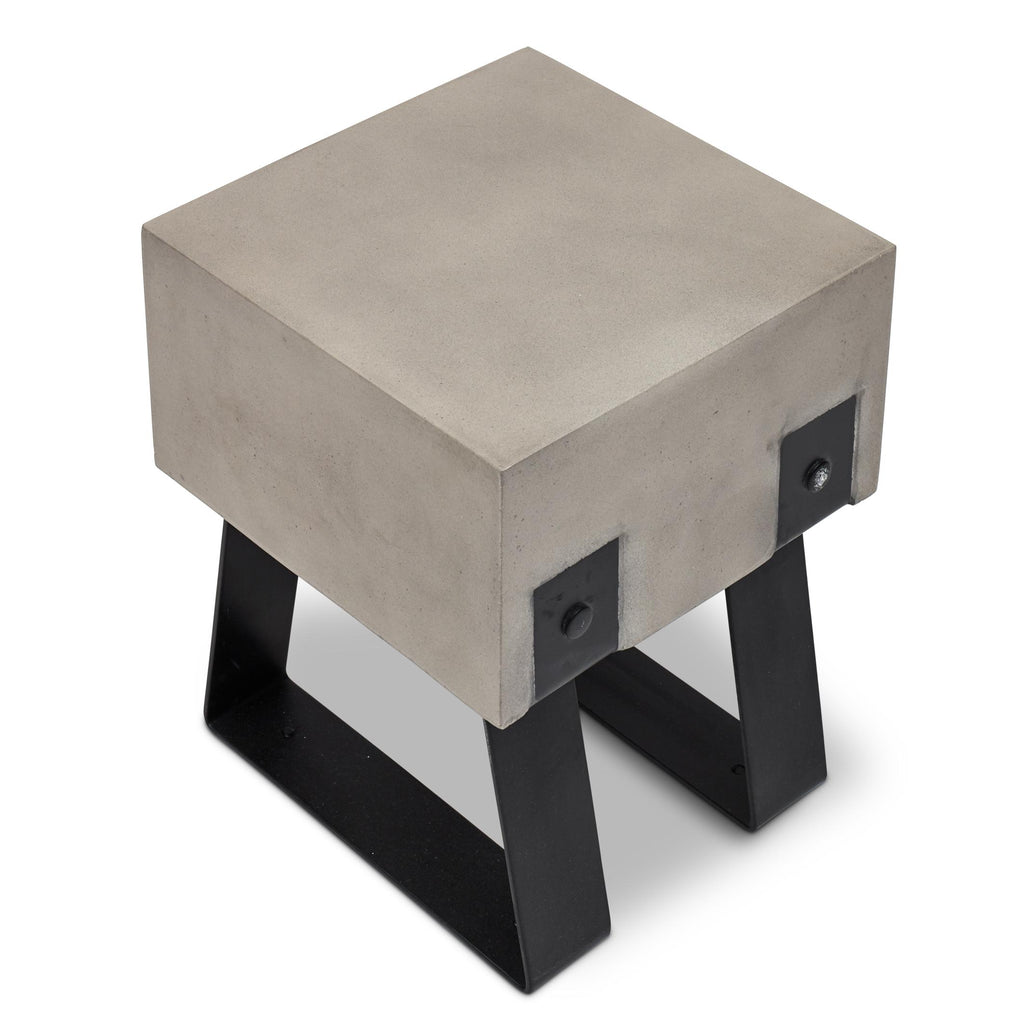 Industrial Stool - Black Legs - Dark Grey Seat