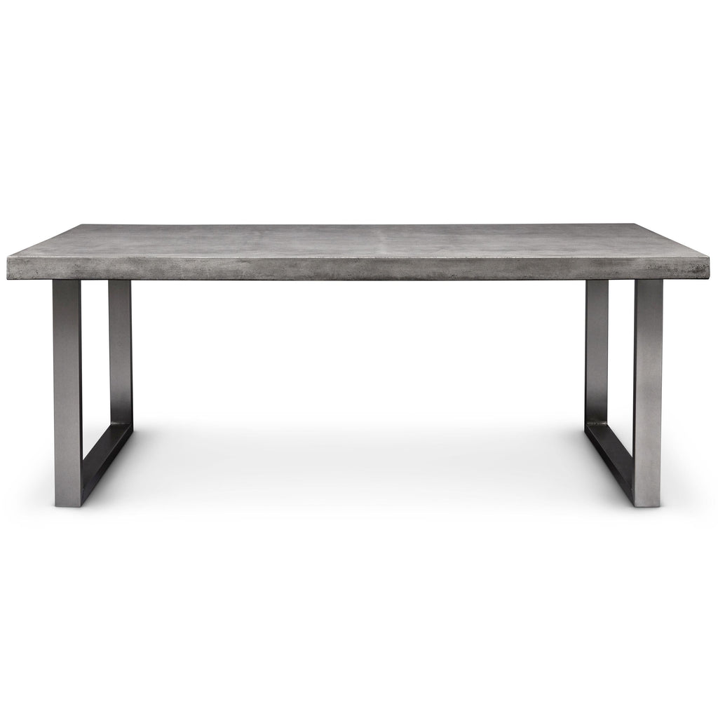 Miller Dining Table - Brushed Stainless Steel Frame - Dark Grey Top