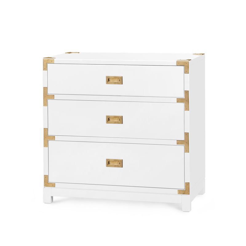 Victoria 3-Drawer Side Table - Gloss White