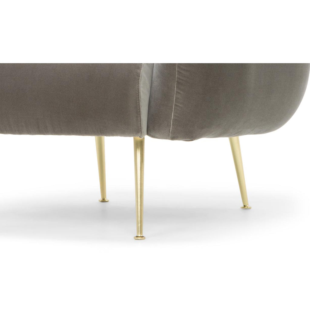 Metro Channeled Accent Chair, Brass Legs