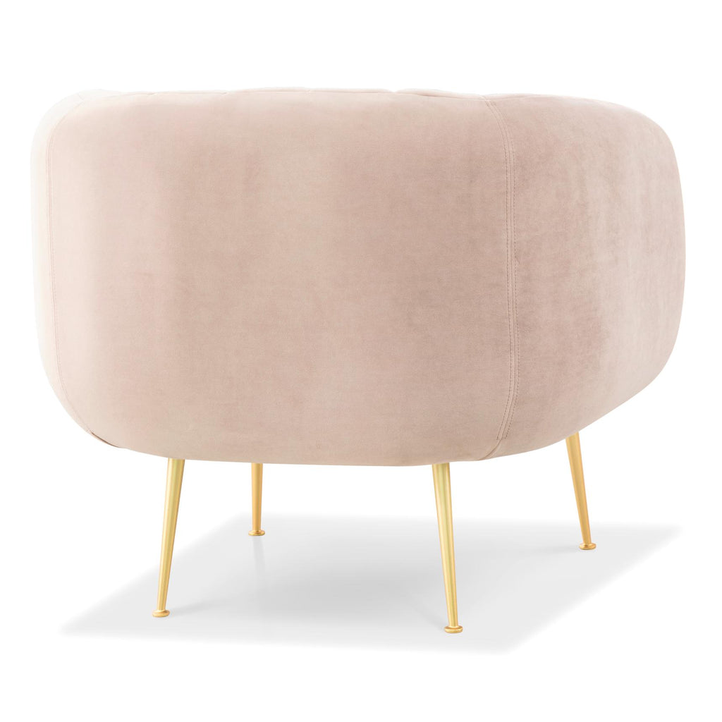Metro Channeled Accent Chair, Brass Legs