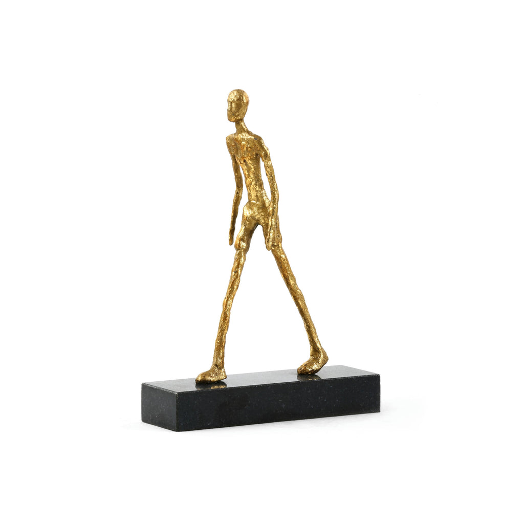 Walking Man Statue - Gold Leaf