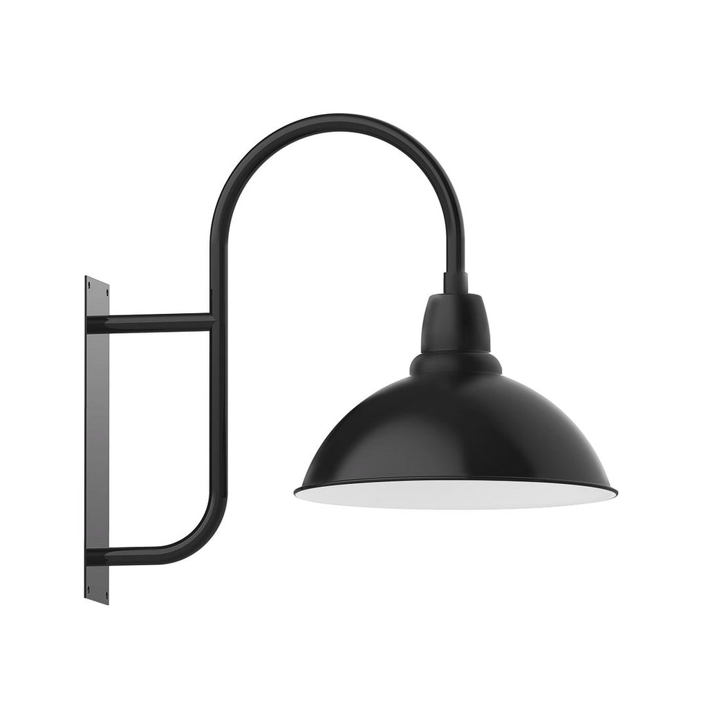 18" Cafe Shade, Wall Mount Light, Black - WMF109-41