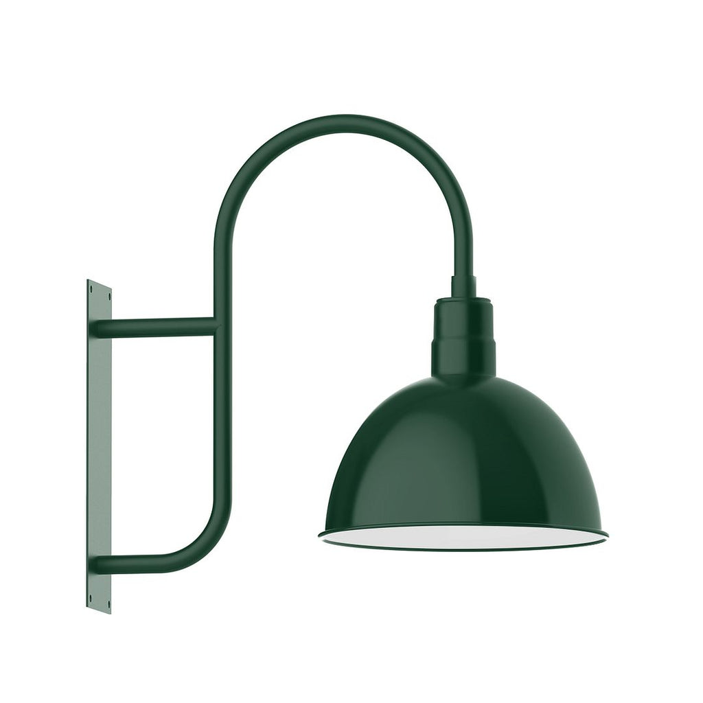 16" Deep Bowl Shade, Wall Mount Light, Forest Green - WMF117-42