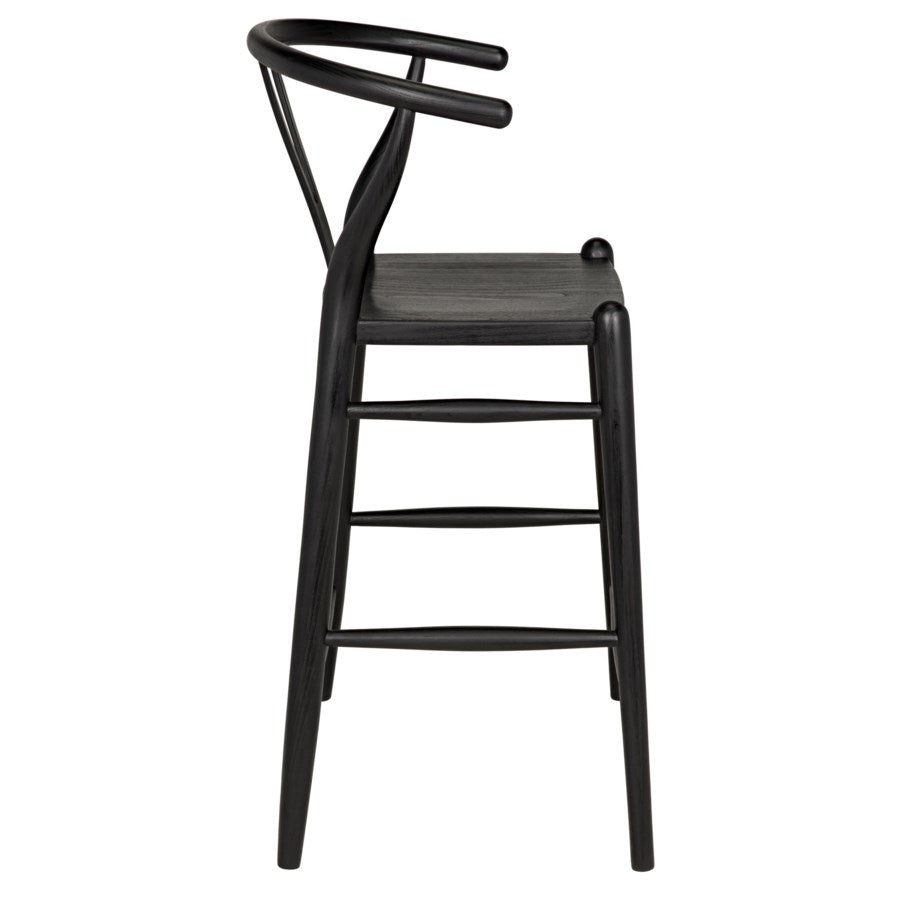 Zola Counter Stool, Charcoal Black