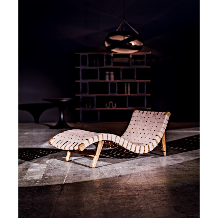 Teak Corado Lounge Chair w/Leather, Natural