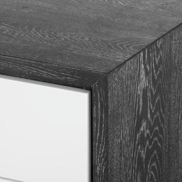 Berkeley 3-Drawer Side Table with Chrome Pulls - Charcoal Cerused Oak