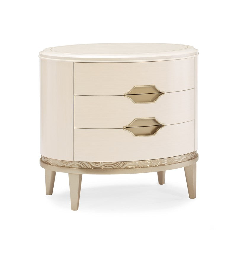 Adela Nightstand - Washed Alabaster, Blush Taupe