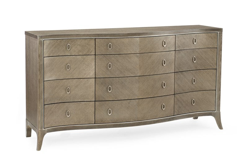 Double Dresser - Elegant Linen, Soft Silver Paint