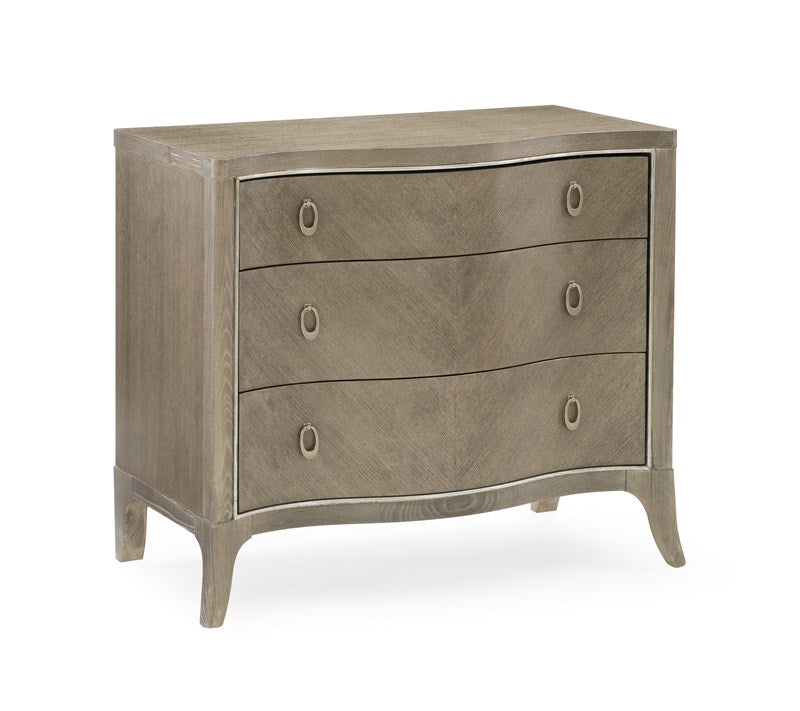 Avondale Nightstand - Elegant Linen, Soft Silver Paint