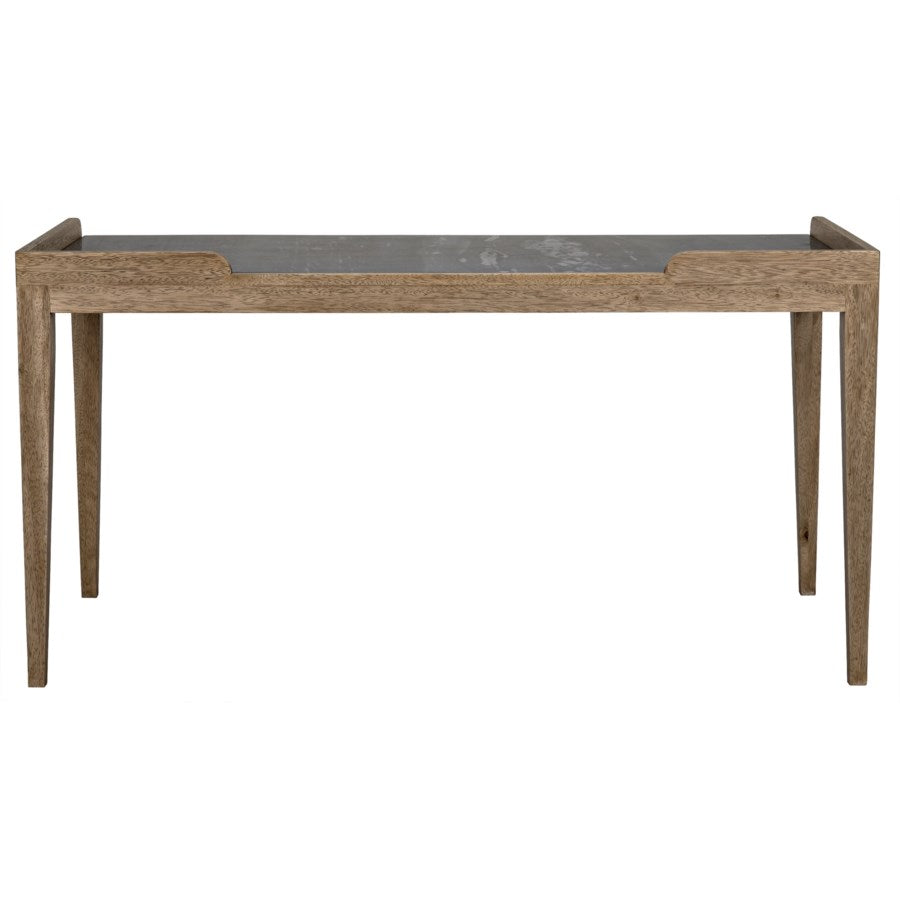 Wod Ward Desk, Bleached Walnut with Stone Top