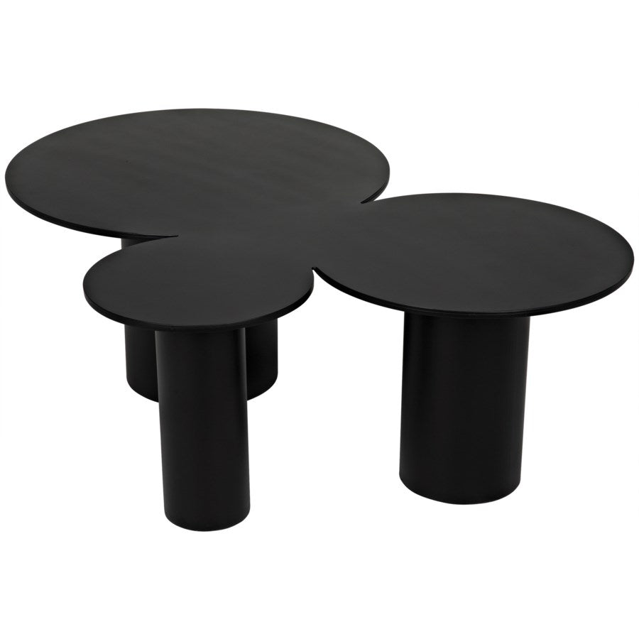 Shield Coffee Table, Black Metal