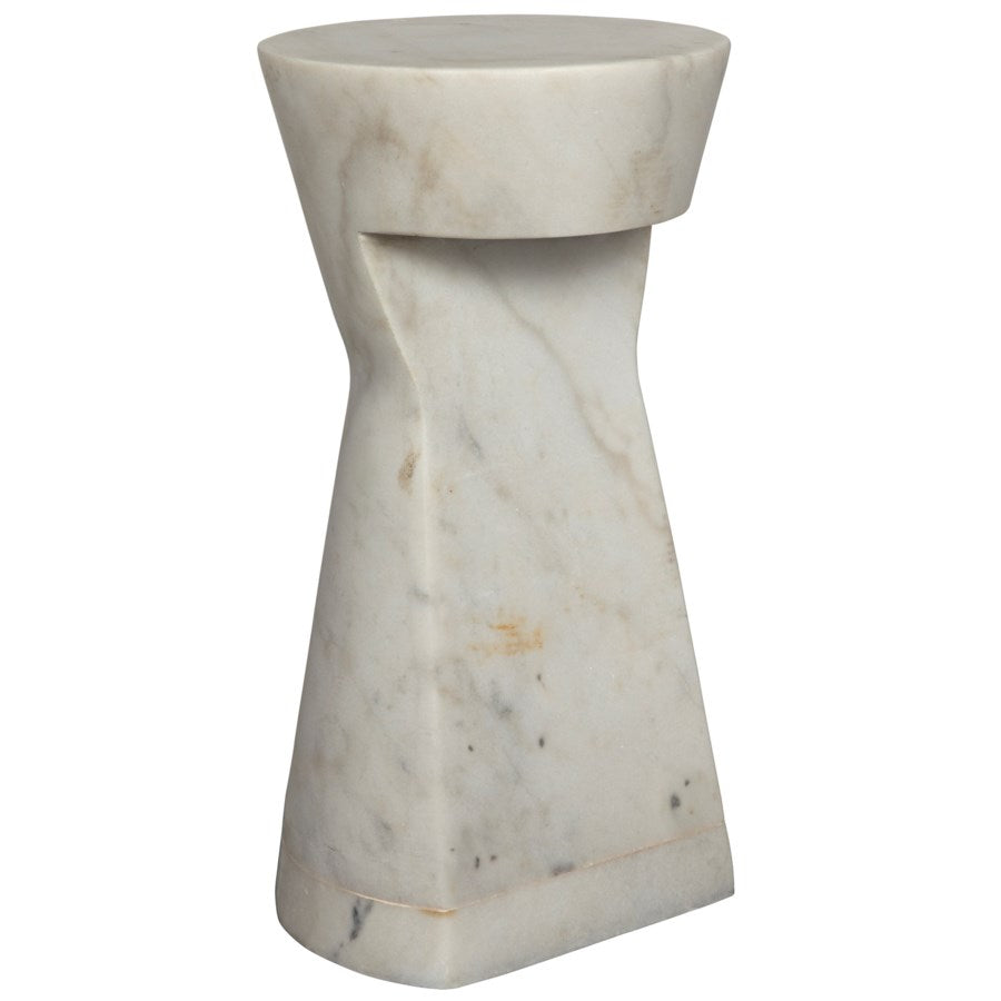 Omon Side Table, White Stone