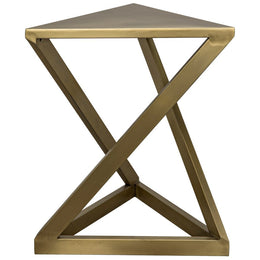 Orpheo Side Table, Antique Brass