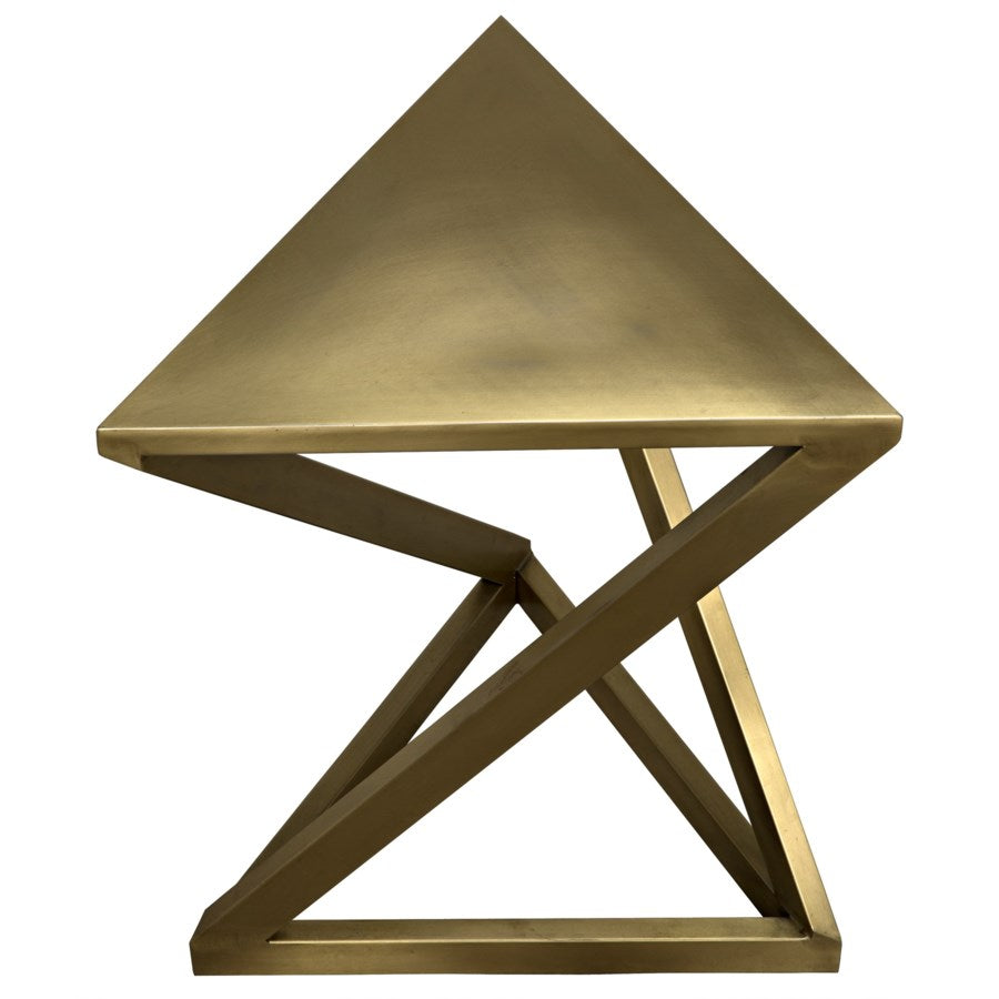 Orpheo Side Table, Antique Brass