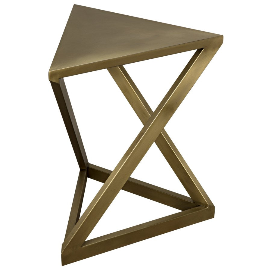Orpheo Side Table, Antique Brass