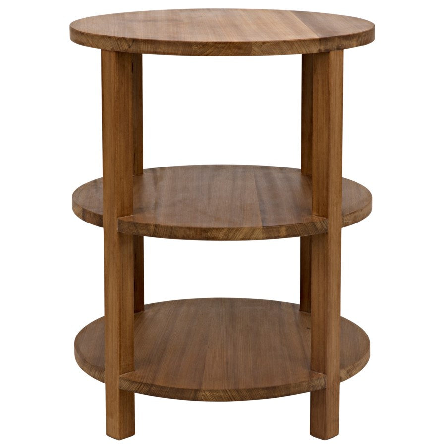 Tier Side Table, Gold Teak