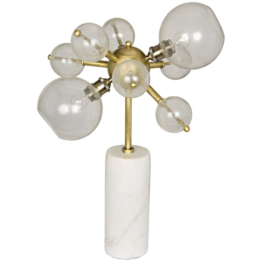 Milkyway Table Lamp, White Stone and Glass