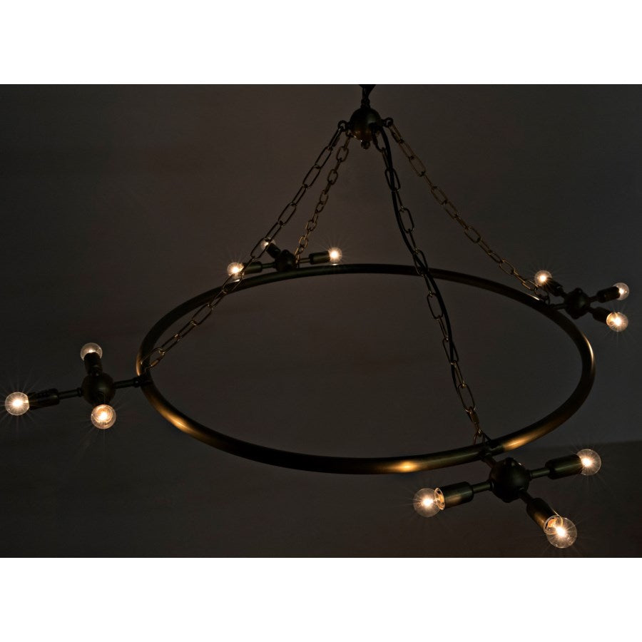 Sasha Chandelier, Antique Brass