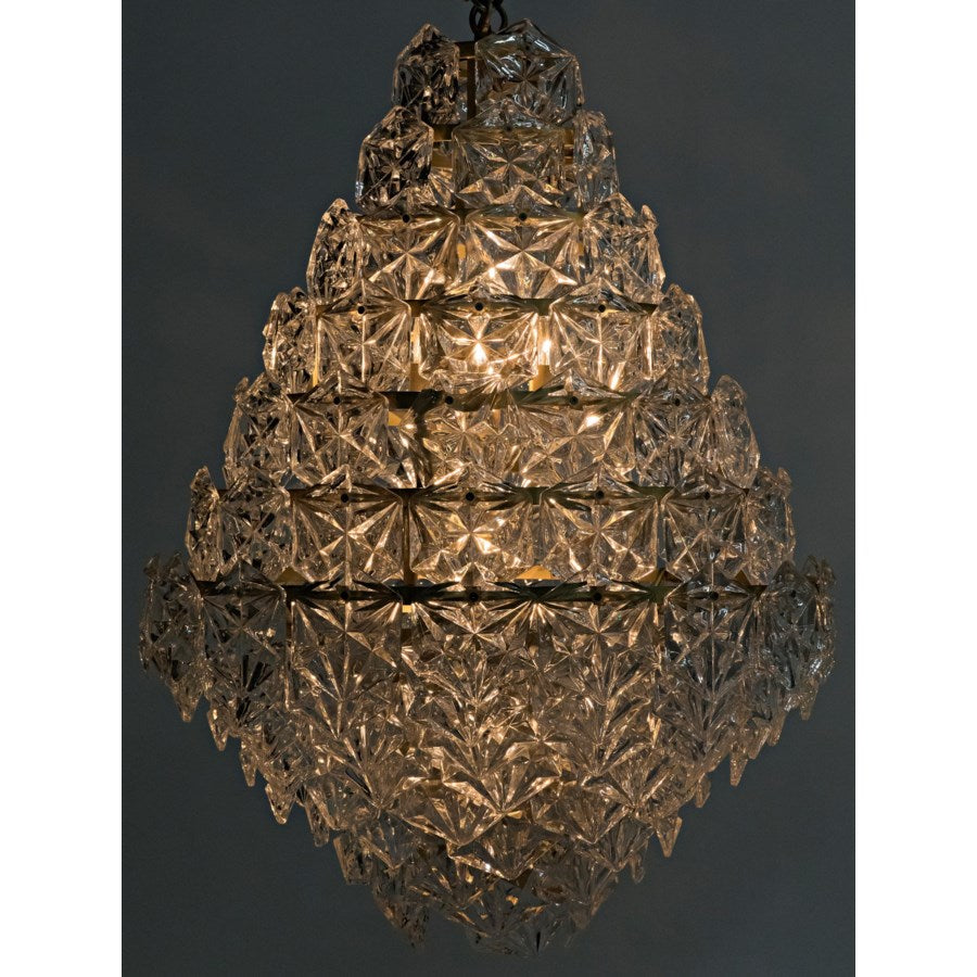 Neive Chandelier, Antique Brass, Large
