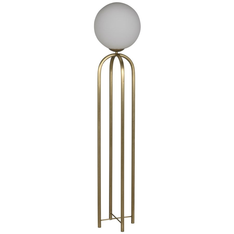 Moriarty Floor Lamp, Antique Brass