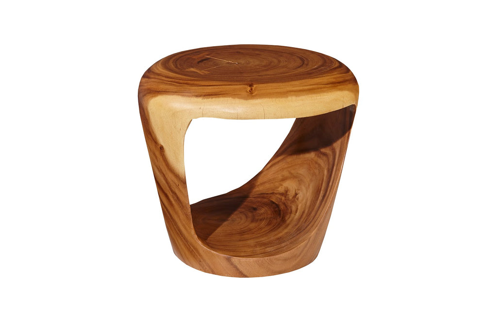 Grotto Wood Stool, Chamcha Wood, Natural