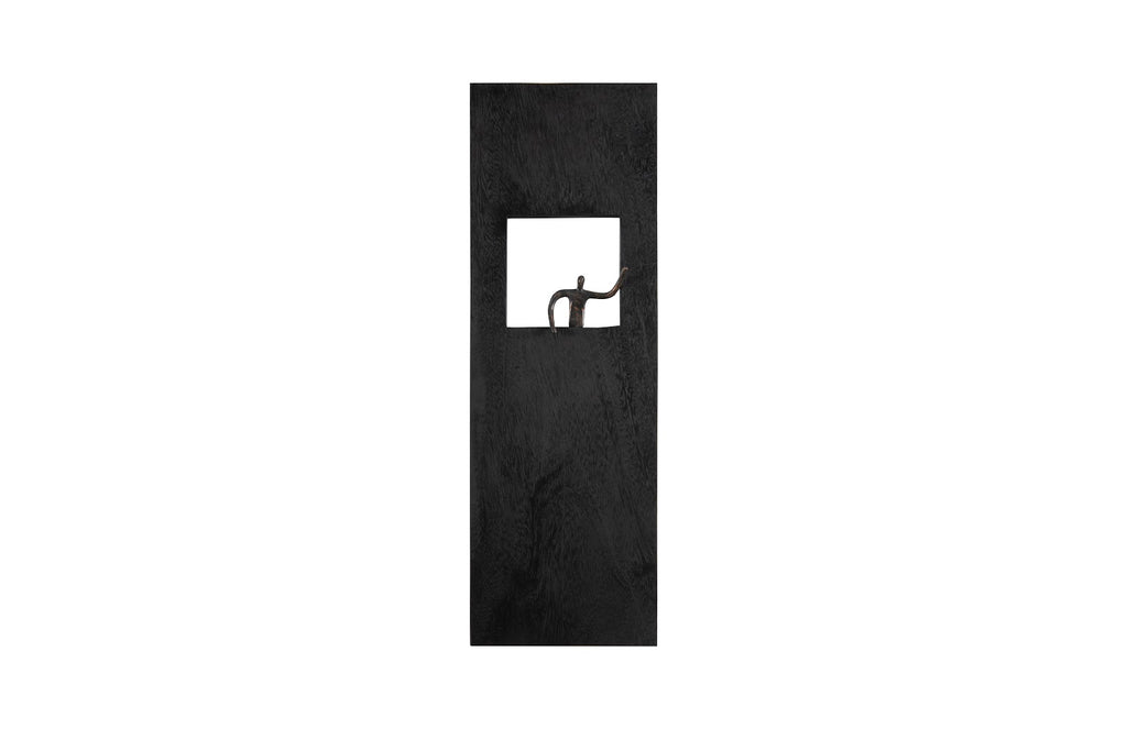 Leaning Figure Wall Decor, Rectangle, Black