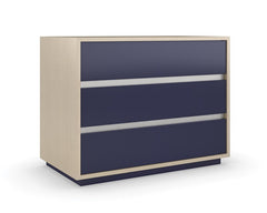 Da Vita Large Nightstand - Thunder, Smoked Stainless Steel Paint, Prussian Blue Paint