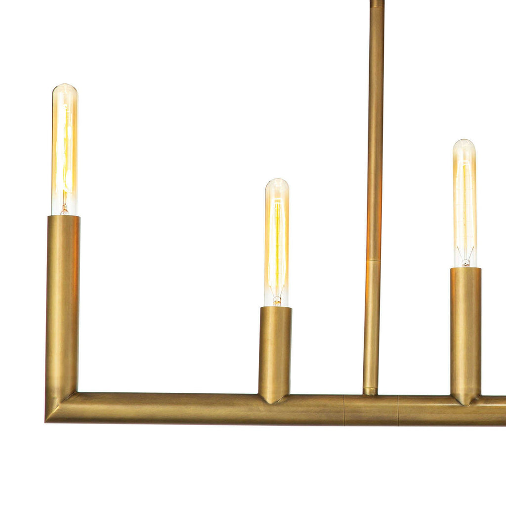 Wolfe Linear Chandelier - Natural Brass