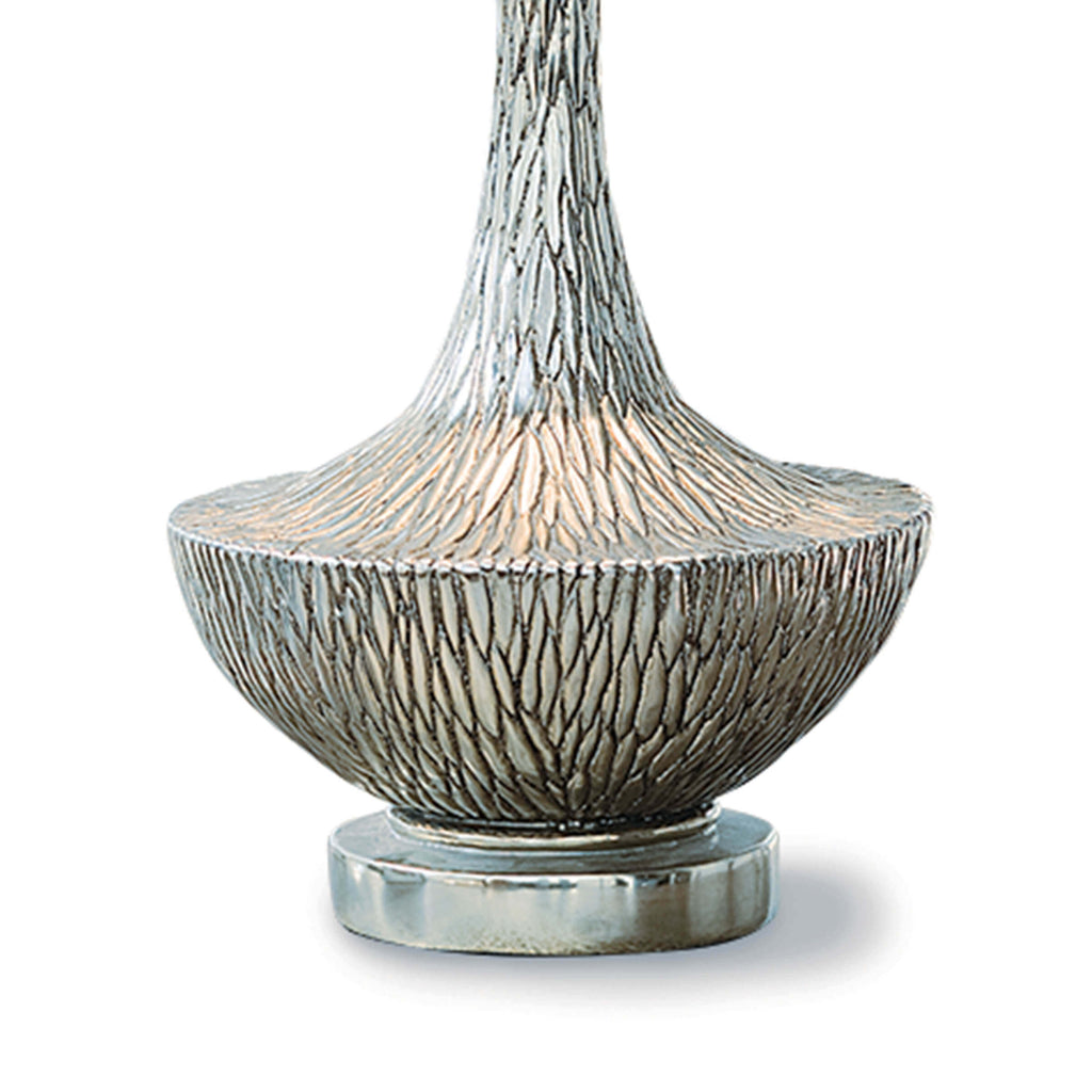 Embossed Vessel Table Lamp - Ambered Silver