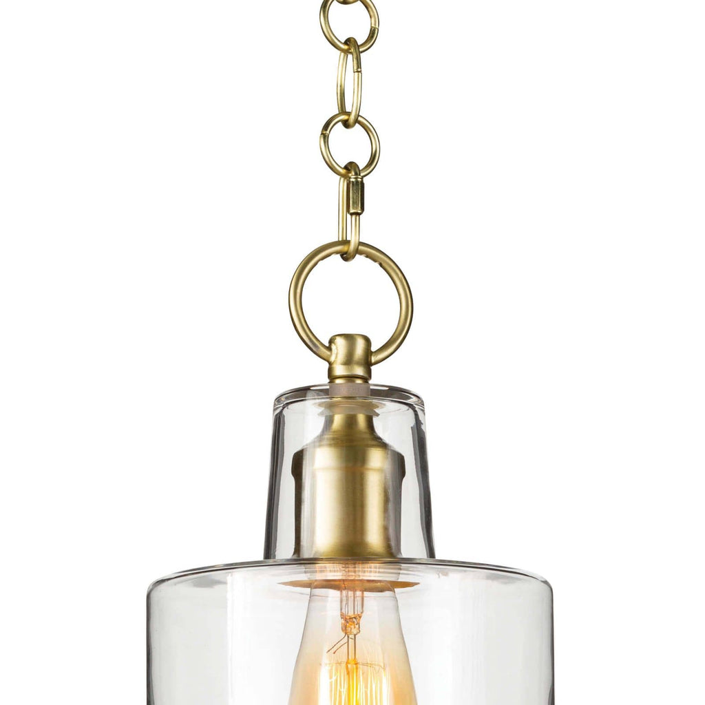 Dutch Glass Pendant - Natural Brass