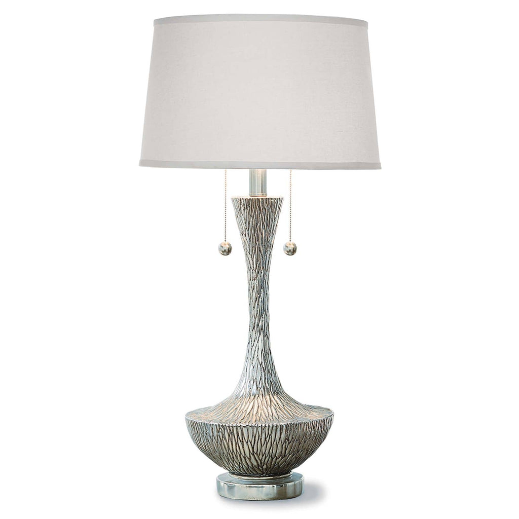 Embossed Vessel Table Lamp - Ambered Silver