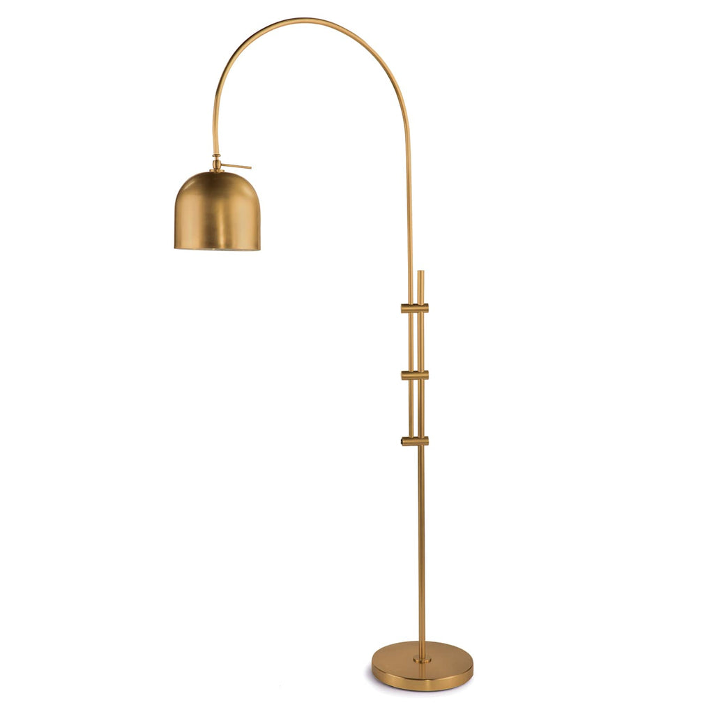 Arc Floor Lamp With Metal Shade - Natural Brass