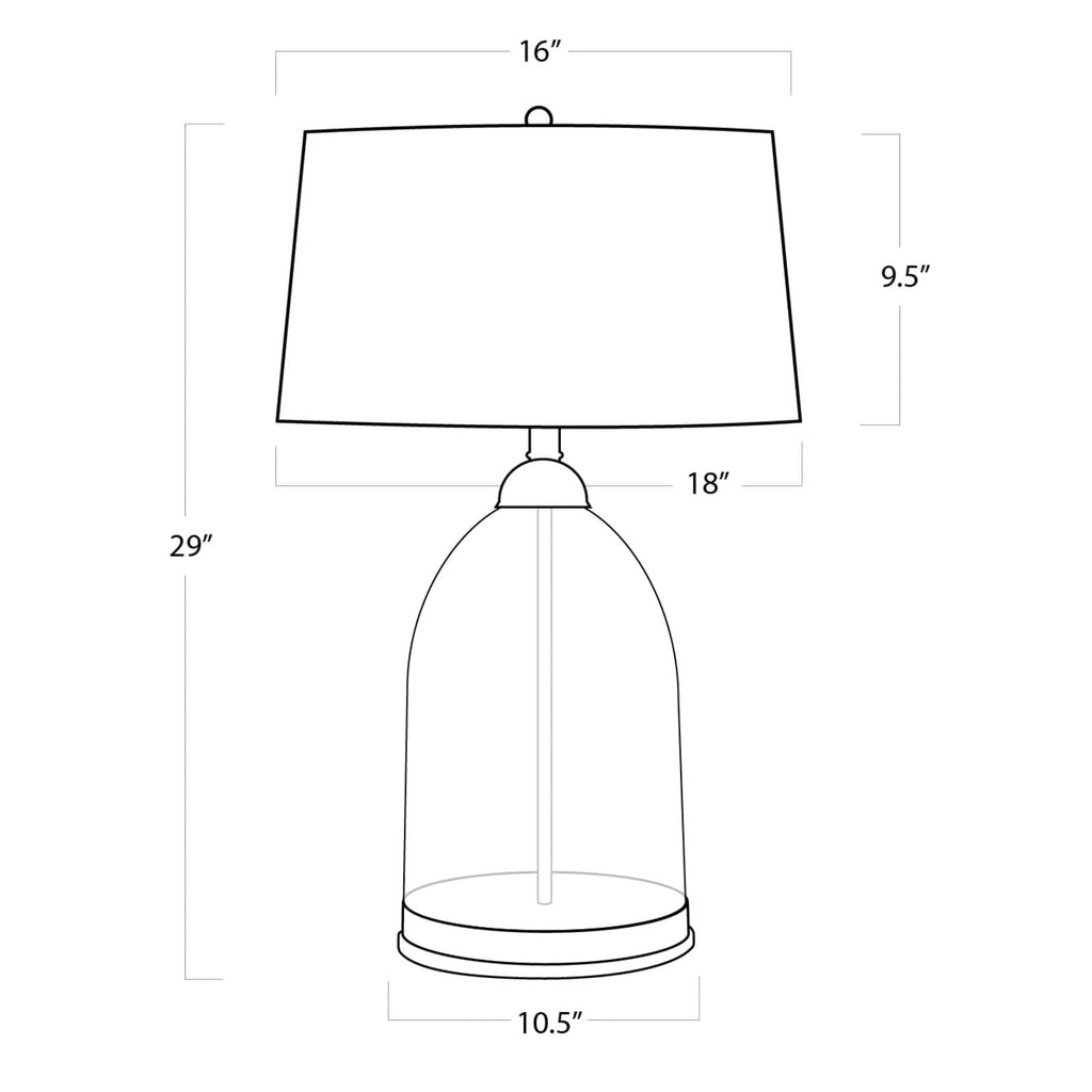 Glass Dome Table Lamp - Natural Brass