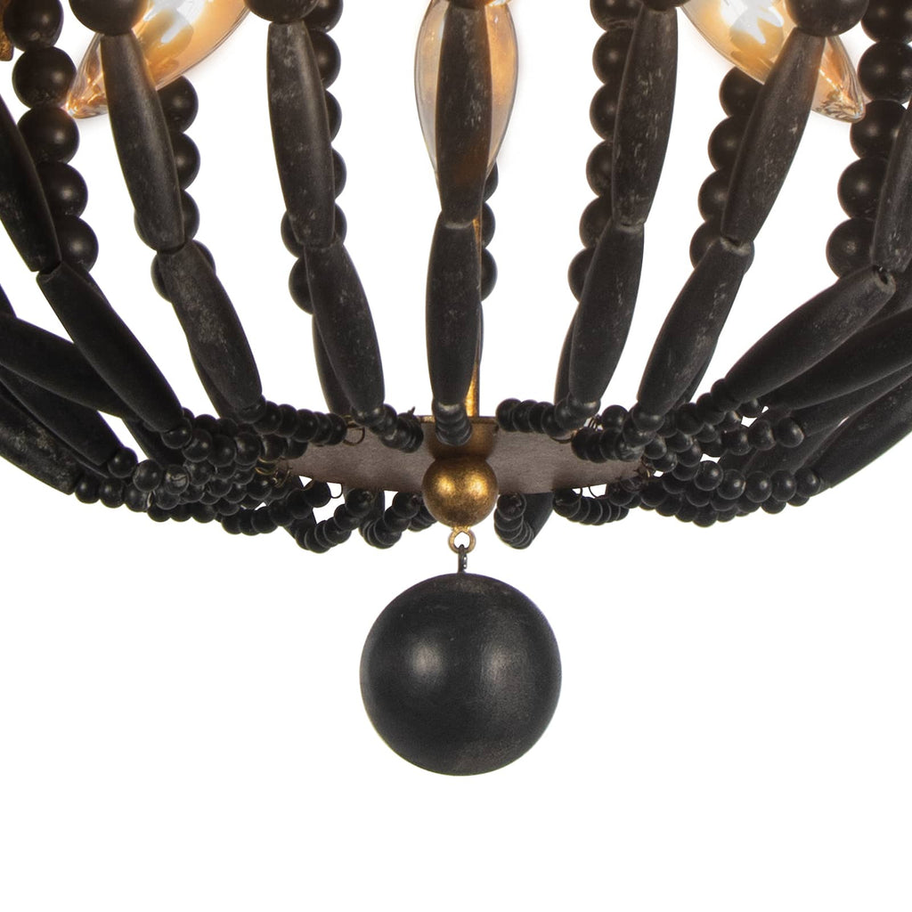 Fabian Wood Bead Flush Mount