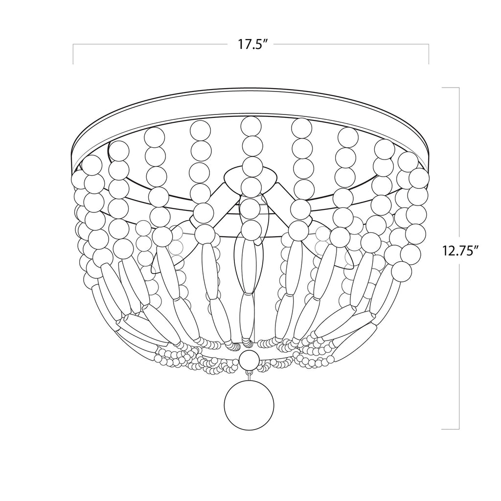 Fabian Wood Bead Flush Mount