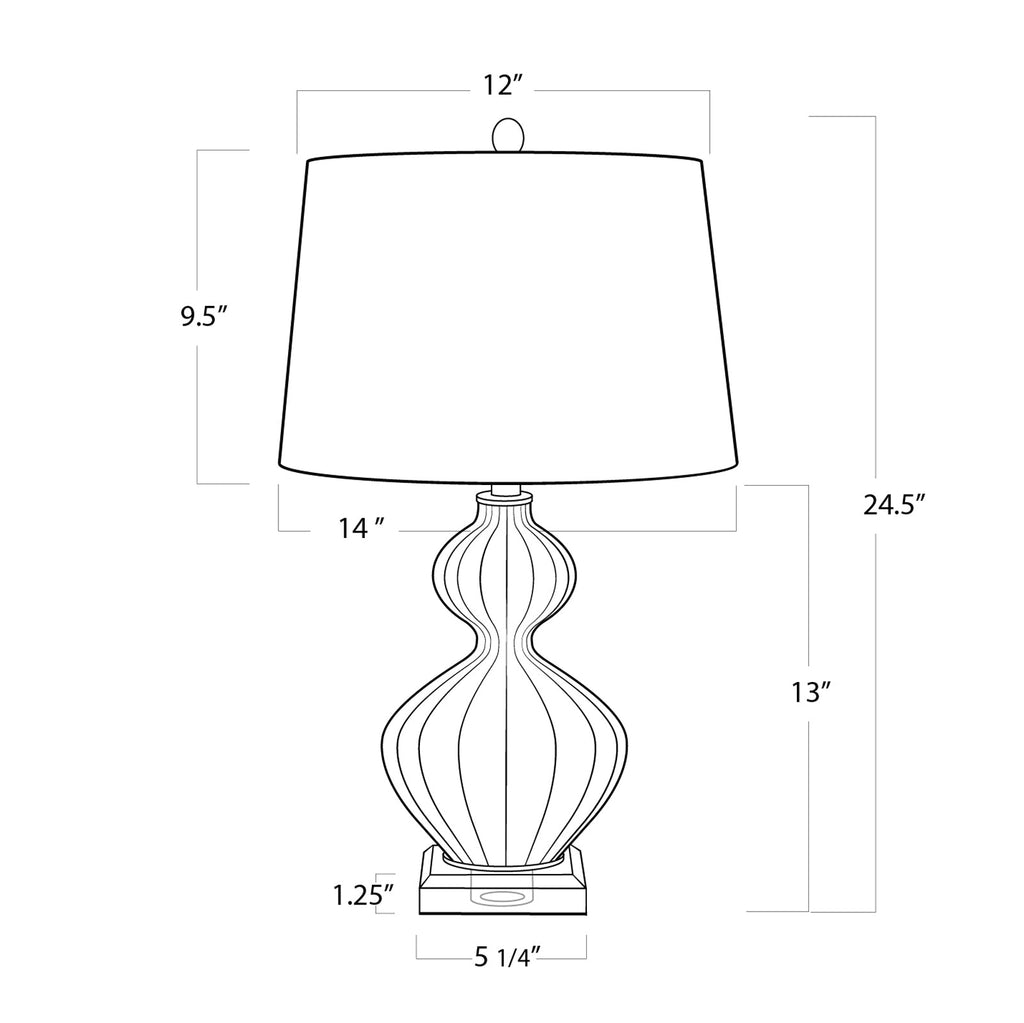 Ripple Table Lamp - Antique Mercury