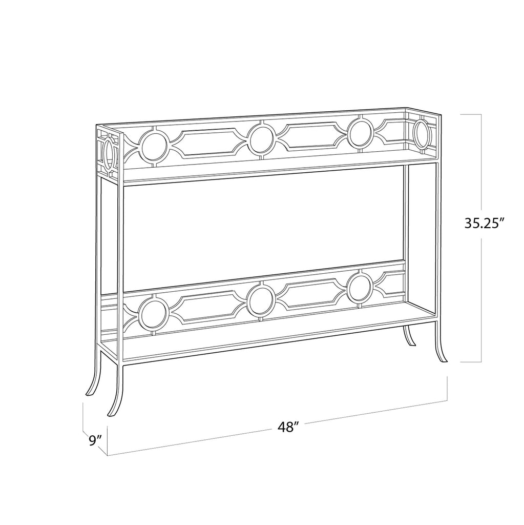 Geometric Shelf Console Table